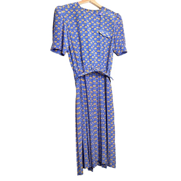 Kristy Petites Maxi Pleated Dress Size 10 Purple Floral Polyester Long Vintage - Picture 3 of 12